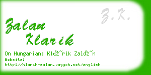 zalan klarik business card